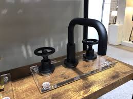 Newport Brass Industrial Style Faucet And Handles Have The Very Popular Matte Black Finish Popularbathr Black Faucet Bathroom Bathroom Hardware Black Bathroom