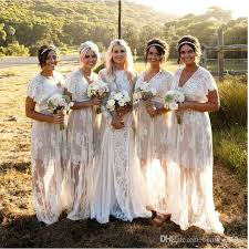 Free Shipping 104 41 Piece Buy Wholesale 2016 Summer Bohemian Sheer Lace Bridesmaid Dresses Bridesmaid Dresses Boho Ivory Bridesmaid Dresses Lace Bridesmaids