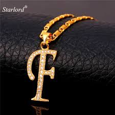 us 6 9 40 off starlord initial f letter pendants necklaces women men personalized gift alphabet jewelry gold color necklace p1676 in pendant