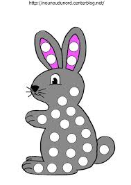 Lapin De Paques En Couleur Pour Gommettes Lapin De Paques Coloriage Paques Gommette