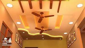 Showing the pop ceiling design. Two Fan Ceiling Design Pop False Ceiling Design Youtube