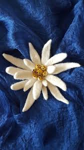 Easy wool thread flower making. White Yellow Handmade Brooch Edelweiss Flower Wool Textile Etsy Edelweiss Flower Brooches Handmade Felt Flowers