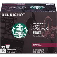 Starbucks 2x (2x caffeine) pods (formerly starbucks plus) have 260 mg per 8 fluid ounce cup. Starbucks Keurig Hot French Roast Dark Roast Ground Coffee K Cup Pods 32 Ct Walmart Com Walmart Com