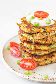 Potato fritters are also great with apple sauce. Zucchini Sweet Potato Fritters Becomingness
