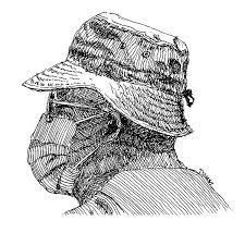 Floppy Hat And Mask By Bill Tomsa Mask Drawing Floppy Hat Drawings