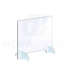 Clear Acrylic Sneeze Guard with Removable Acrylic Base / Freestanding