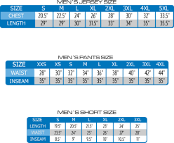 Custom Team Jerseys Mens Size Chart Custom Sublimated