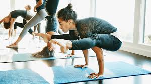 Strong yoga pose showing body engagement