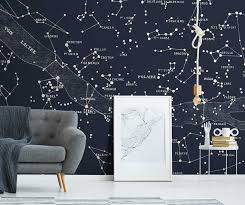 Polaire Blue Wallpaper Mural Night Sky Wallpaper Starry Night Bedroom Wall Wallpaper