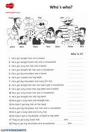 Describing A Person Interactive Worksheet English Lessons For Kids Speaking Activities English Kindergarten Phonics Activities