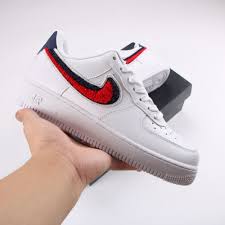 Nike Air Force 1 Low 3d Chenille Swoosh White Red Blue 823511 106 Nike Air Force Air Force Nike Air