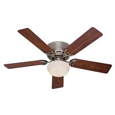 Hunter Low Profile Iii Plus 52 In Indoor Antique Pewter Ceiling Fan With Light Kit 53074 The Home Depot Ceiling Fan With Light Hunter Ceiling Fans Ceiling Fan