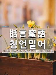 한자: 甛言蜜語 (첨언밀어)