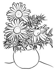 Daisy duck at a party pdf link. Daisies In A Vase Coloring Page Online Coloring Pages