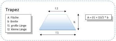 Flächeninhalt des trapez das trapez ist ein parallelogramm, das ein paar der seiten gleichlaufend hat. Flacheninhalt Trapez Berechnen Mit Formel Flachenberechnung Trapez
