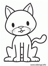 Dessin simple et minimal dencre de chat deux chats se. Coloriage Chat Assis Simple Dessin Chat A Imprimer