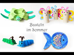 Für diese sechs ideen zum basteln mit papier hast du die benötigten utensilien bestimmt schon zu hause. Basteln Mit Kindern Im Sommer 15 Schnelle Ideen Aus Eierkartons Papptellern Klorollen Youtube