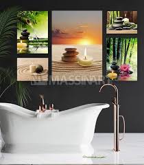 Zen Nature Composition De 5 Tableaux Ideales Pour Votre Chambre A Coucher Ou Votre Salle De Bain Disponibles En Differentes Dimensions Pou In 2020 Bathroom Bathtub
