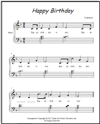 Happy Birthday For Piano With Little Chords And A Few Lettered Notes For Elementary Students Happy Birthday Piano Happy Birthday Music Piano