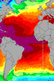 Atlantic Ocean Sea Temperature and Map