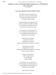 Single ini didistribusikan oleh label trinity optima production. Lirik Lagu Lepaskanmu Kerana Terpaksa By Ukays Kau Ilhamku