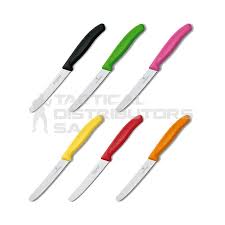 Compared to other victorinox kitchen knives that provide a keen edge, these steak knives have a rough finish that requires more effort to cut and tends to thank you for your review, marianne! Victorinox Classic Tomato Steak Knife Serrated 11cm Various Colour Black