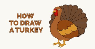 Wild turkey and young drawing. How To Draw A Turkey Really Easy Drawing Tutorial