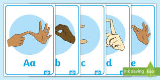 Buy bsl sign & spell abc alphabet book: British Sign Language Manual Finger Alphabet A4 Posters