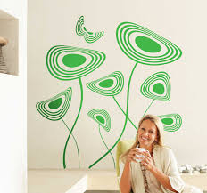 Large flower butterfly vine wall stickers / wall decals extra large. Modern Floral Wall Sticker Tenstickers