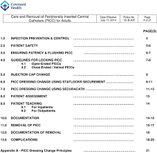 Care And Removal Of Peripherally Inserted Central Catheters