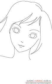 Desene in creion cu fete pas cu pas. Desenand O FatÄƒ Anime In Creion