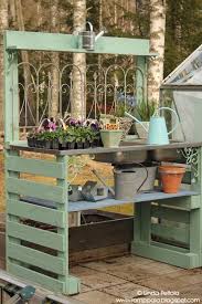 Lindan Pihalla Outdoor Pallet Projects Diy Garden Potting Table