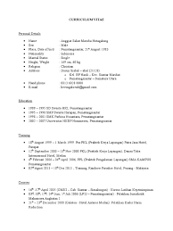 Contoh resume (cv) dalam bahasa inggris. Contoh Cv Dalam Bahasa Inggris Teachers Learning
