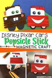 Disney Pixar Cars Popsicle Stick Crafts For Kids Mombrite In 2020 Craft Stick Crafts Disney Crafts For Kids Fun Crafts For Kids