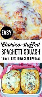 Beautiful Chorizostuffed Eat Gaps Keto Lowcarb Minute Paleo Prep Spaghetti Squash Time Version Who Chorizo Recipes Dinner Chorizo Chorizo Recipes