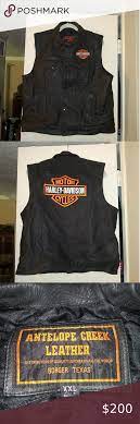 Harley Davidson Heavy Leather Motorcycle Jacket Leather Motorcycle Jacket Black Leather Vest Black Fleece Vest