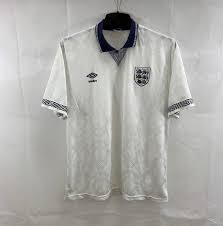 England football shirt jersey umbro retro world cup top mens size l camiseta. England Home Football Shirt 1990 92 Adults Large Umbro Italia 90 A707 Historic Football Shirts