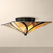 Quoizel Asheville 15 Wide Tiffany Style Ceiling Light 8m548 Lamps Plus Bronze Ceiling Lights Ceiling Lights Quoizel