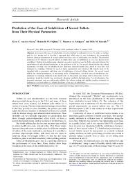 PDF) Prediction of the Ease of Subdivision of Scored Tablets from Their  Physical Parameters