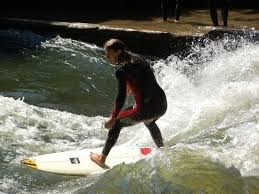 Surferin Am Eisbach Surfer Wellenreiten