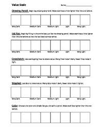 Value Scale Worksheet Art Worksheets Elementary Drawing Intro To Art