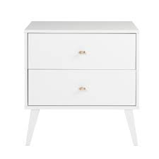 The piece is made from natural wood. Prepac Milo 2 Drawer Nightstand White The Home Depot Canada