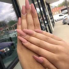 I accented my ring nail and thumb nail with rhinestones. Matte Pink Coffin Shaped Nails Matte Pink Nails Coffin Shape Nails Pink Nails