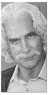 Sam Elliott drawing Bath Towel
