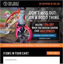 All the vault pro scooters coupon codes are totally free. The Vault Pro Scooters Discount Code