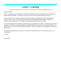 Leading Professional Pipefitter Cover Letter Examples Resources Myperfectresume