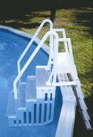In Pool Step And Outside Ladder For Above Ground Pool Above Ground Pool Ladders Pool Ladder Pool Steps