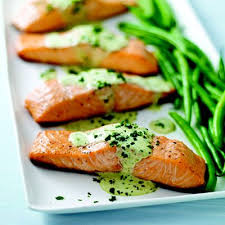 Grilled Salmon With Creamy Pesto Sauce Recipe Recipes Food Creamy Pesto Sauce
