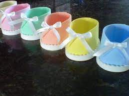 Adornos En Foami Para Un Baby Shower Adornos Para Baby Shower Zapatos De Foami Zapatos De Fomi