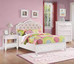 Ships free orders over $39. Bright White Wooden Princess Bed With Pink Button Tufted Headboard 2 Storage Drawers In Footboard